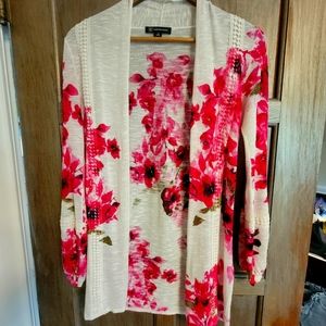 INC Pink Floral Cardigan XS